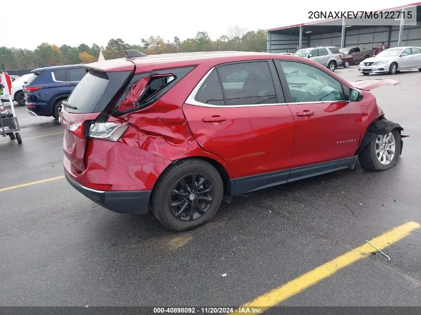 2021 Chevrolet Equinox Fwd Lt VIN: 2GNAXKEV7M6122715 Lot: 40898092