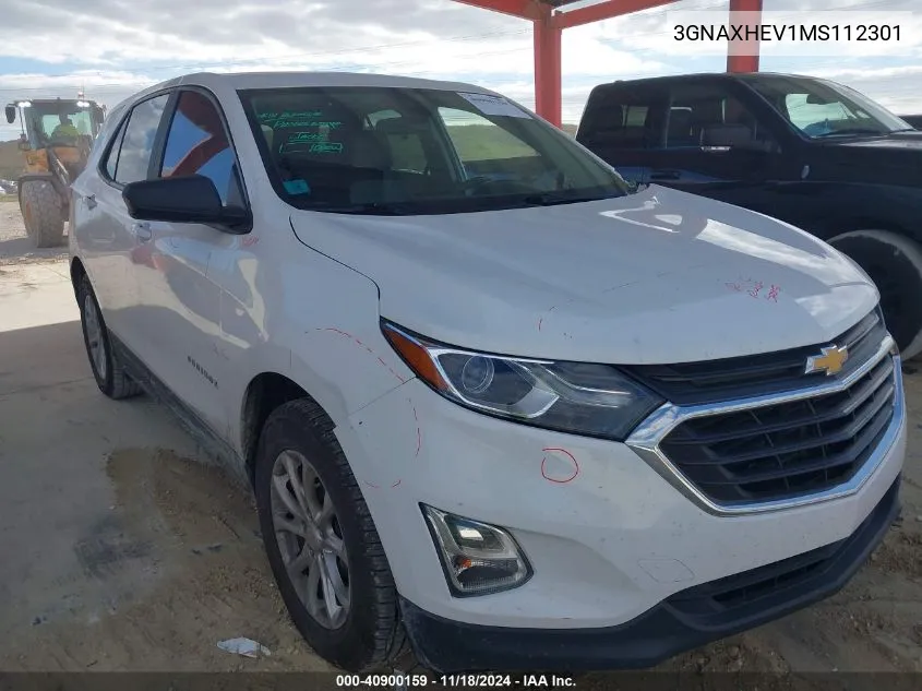 2021 Chevrolet Equinox Fwd Ls VIN: 3GNAXHEV1MS112301 Lot: 40900159