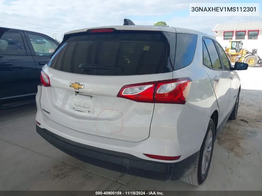 2021 Chevrolet Equinox Fwd Ls VIN: 3GNAXHEV1MS112301 Lot: 40900159