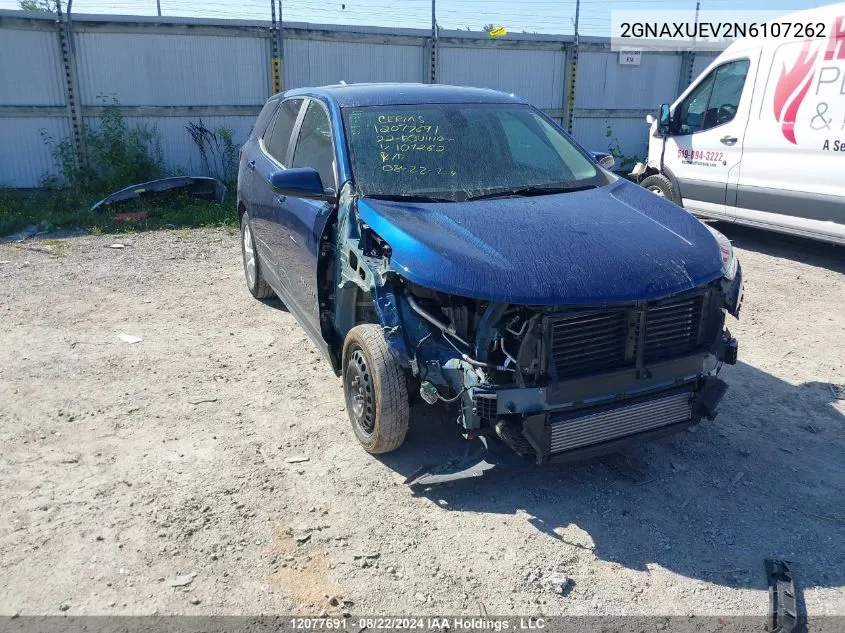 2022 Chevrolet Equinox VIN: 2GNAXUEV2N6107262 Lot: 12077691