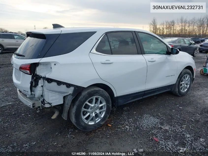 2022 Chevrolet Equinox VIN: 3GNAXUEV6NL232731 Lot: 12146290