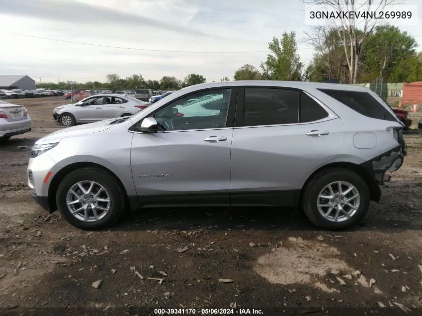 2022 Chevrolet Equinox Fwd Lt VIN: 3GNAXKEV4NL269989 Lot: 39341170