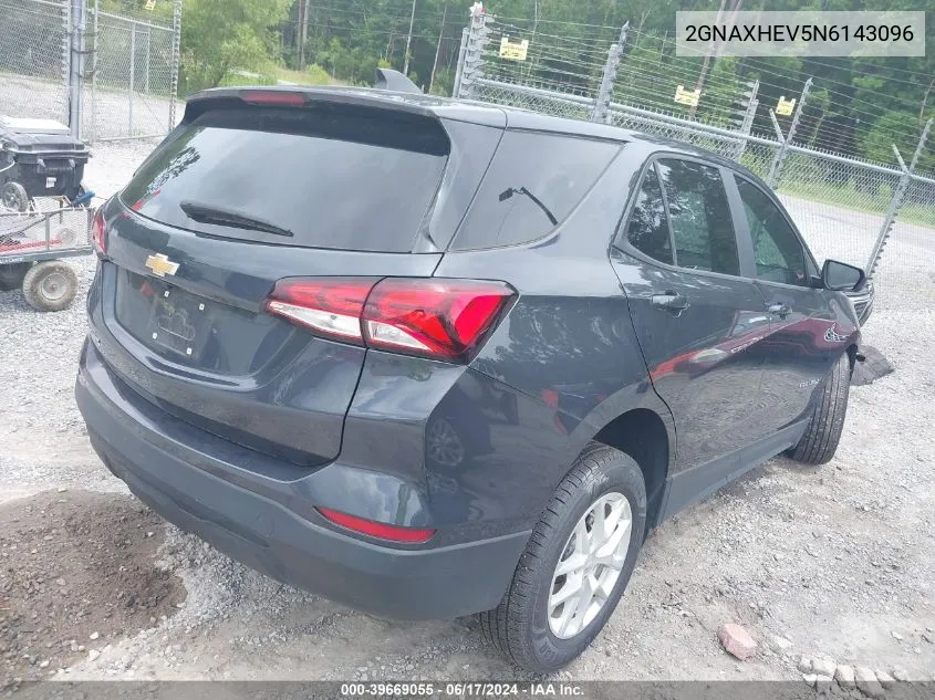 2022 Chevrolet Equinox Fwd Ls VIN: 2GNAXHEV5N6143096 Lot: 39669055