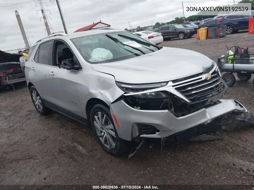 2022 Chevrolet Equinox Premier VIN: 3GNAXXEV0NS192539 Lot: 39828936