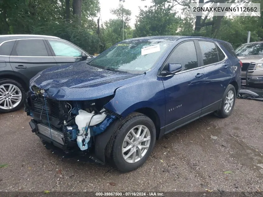 2022 Chevrolet Equinox Fwd Lt VIN: 2GNAXKEV4N6112662 Lot: 39867500