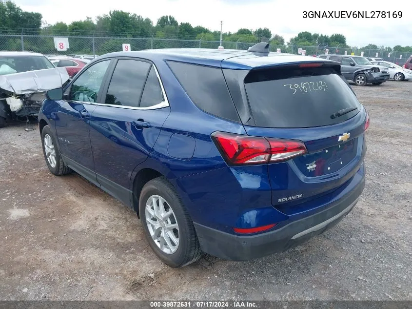 2022 Chevrolet Equinox Awd Lt VIN: 3GNAXUEV6NL278169 Lot: 39872631