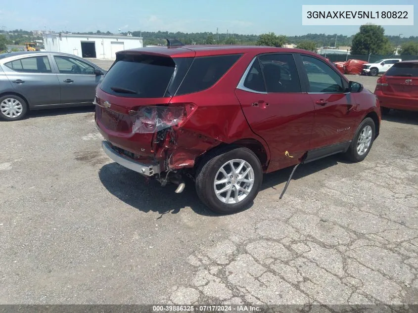 2022 Chevrolet Equinox Fwd Lt VIN: 3GNAXKEV5NL180822 Lot: 39886325