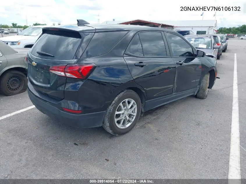 2022 Chevrolet Equinox Fwd Ls VIN: 2GNAXHEV7N6106132 Lot: 39914054