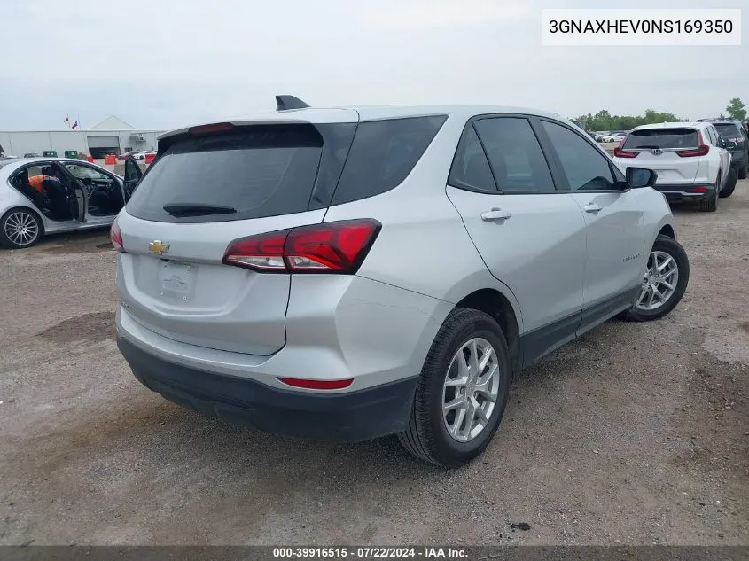 2022 Chevrolet Equinox Fwd Ls VIN: 3GNAXHEV0NS169350 Lot: 39916515