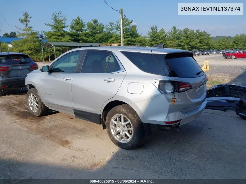 2022 Chevrolet Equinox Awd 2Fl VIN: 3GNAXTEV1NL137374 Lot: 40025815