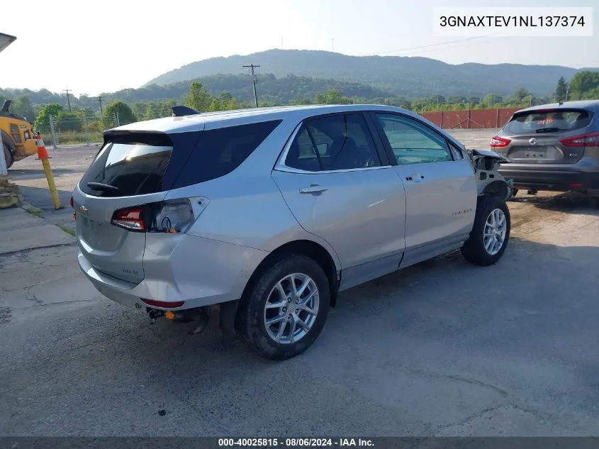 2022 Chevrolet Equinox Awd 2Fl VIN: 3GNAXTEV1NL137374 Lot: 40025815