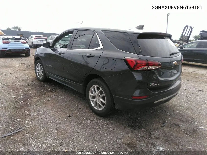 2022 Chevrolet Equinox Awd Lt VIN: 2GNAXUEV8N6139181 Lot: 40065097