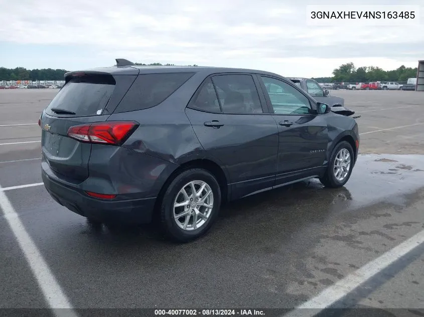 2022 Chevrolet Equinox Fwd Ls VIN: 3GNAXHEV4NS163485 Lot: 40077002