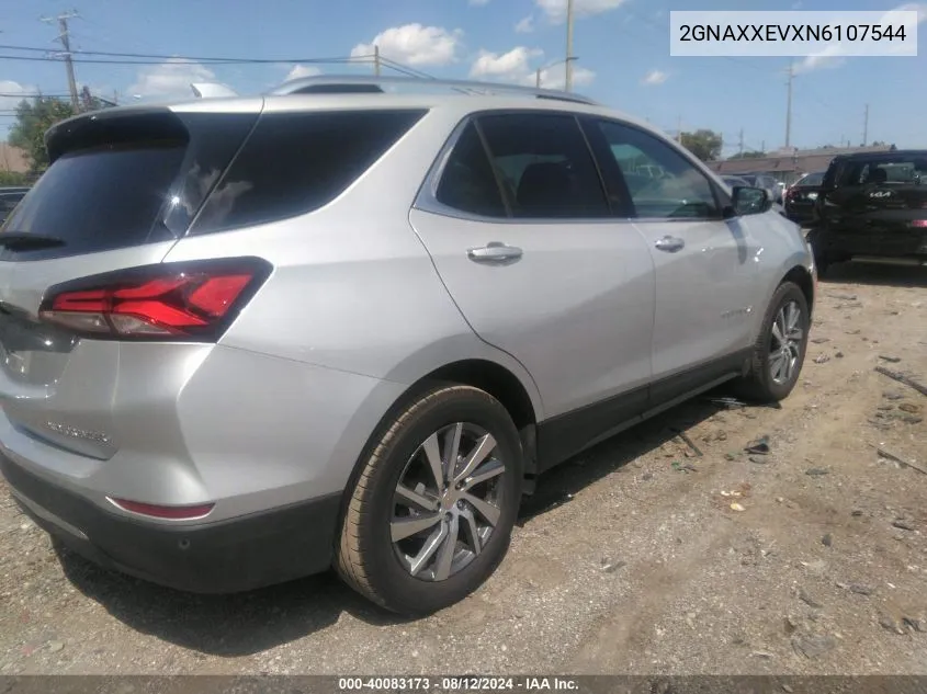 2022 Chevrolet Equinox Awd Premier VIN: 2GNAXXEVXN6107544 Lot: 40083173