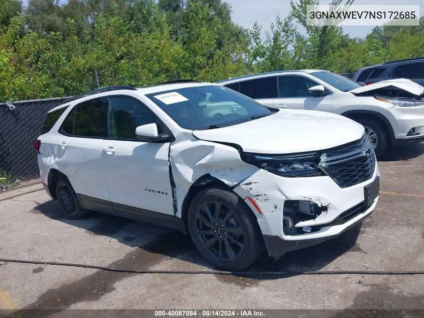 2022 Chevrolet Equinox Awd Rs VIN: 3GNAXWEV7NS172685 Lot: 40087084