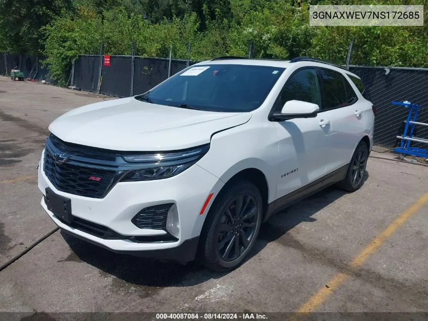 2022 Chevrolet Equinox Awd Rs VIN: 3GNAXWEV7NS172685 Lot: 40087084