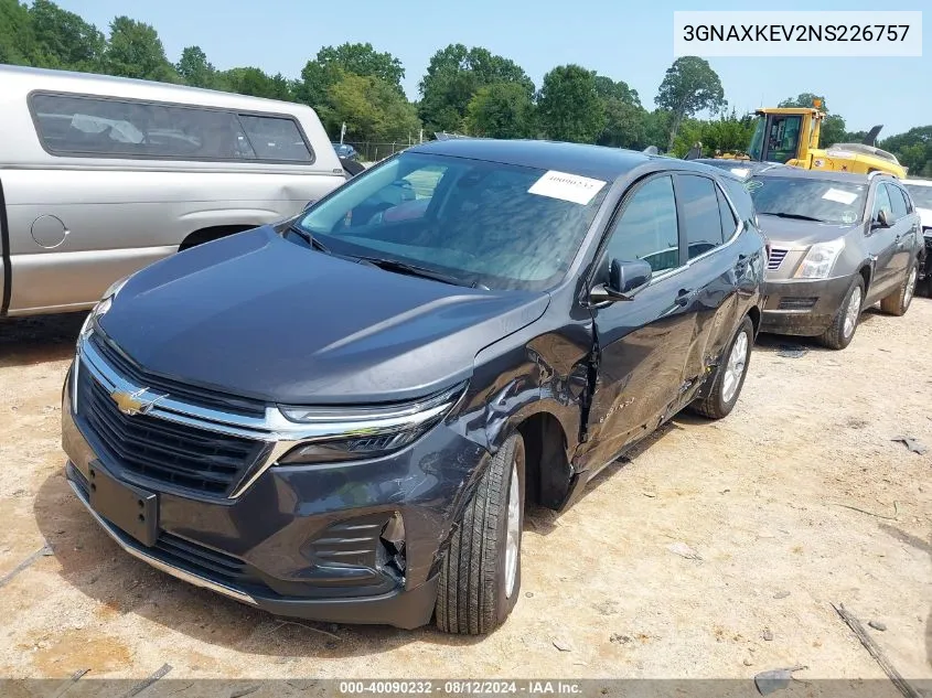 2022 Chevrolet Equinox Fwd Lt VIN: 3GNAXKEV2NS226757 Lot: 40090232