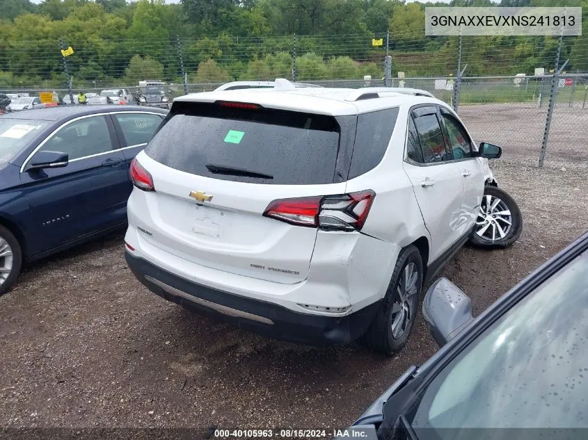 2022 Chevrolet Equinox Awd Premier VIN: 3GNAXXEVXNS241813 Lot: 40105963