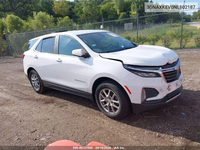 2022 Chevrolet Equinox Fwd Lt VIN: 3GNAXKEV0NL102187 Lot: 40121665