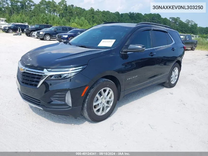 2022 Chevrolet Equinox Fwd Lt VIN: 3GNAXKEV0NL303250 Lot: 40124341