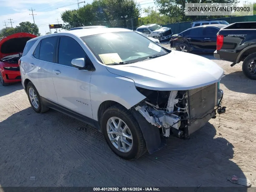 2022 Chevrolet Equinox Fwd Lt VIN: 3GNAXKEV4NL193903 Lot: 40129292