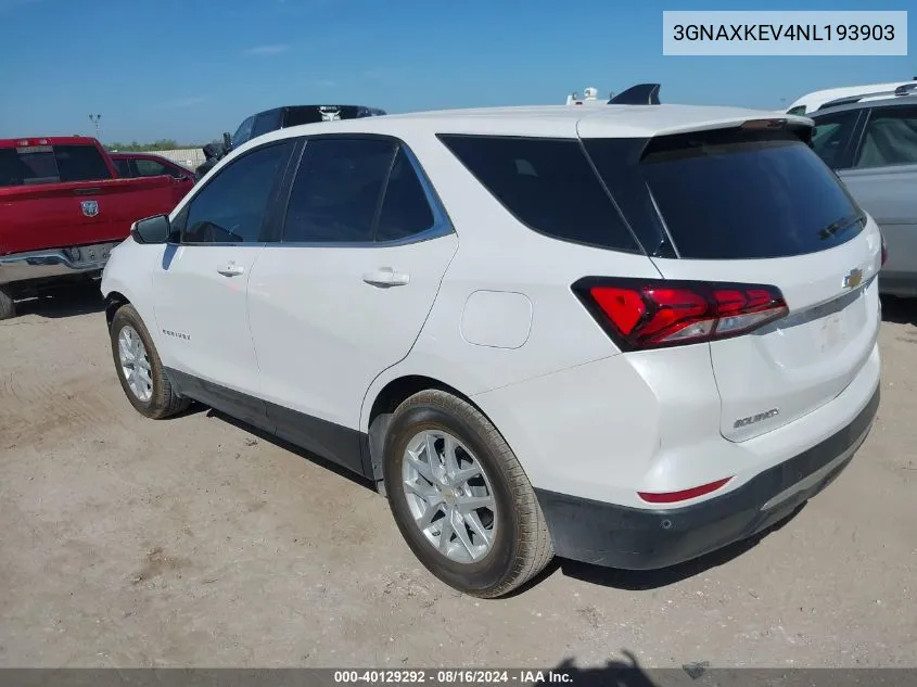 2022 Chevrolet Equinox Fwd Lt VIN: 3GNAXKEV4NL193903 Lot: 40129292