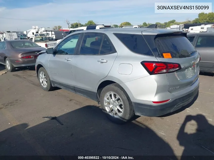 2022 Chevrolet Equinox Awd Ls VIN: 3GNAXSEV4NS150099 Lot: 40395522