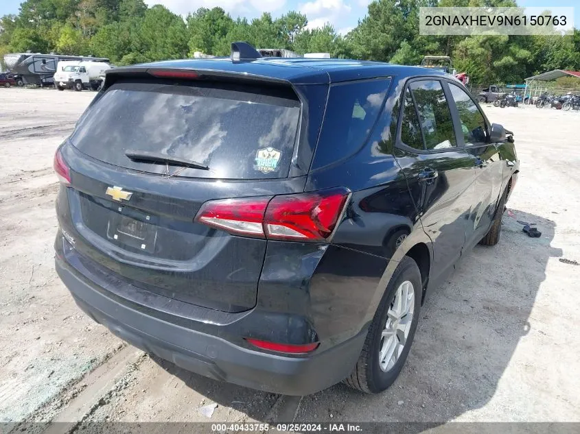 2022 Chevrolet Equinox Fwd Ls VIN: 2GNAXHEV9N6150763 Lot: 40433755