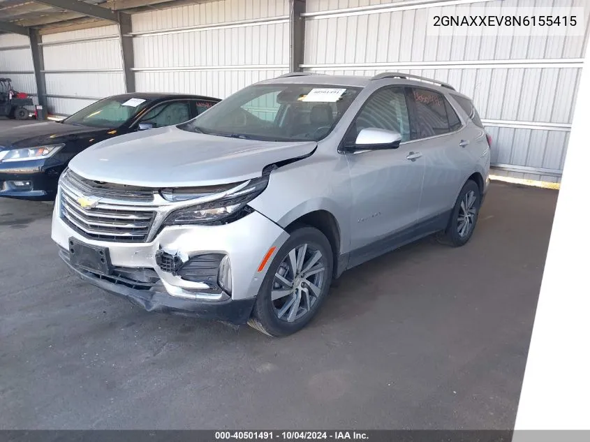 2022 Chevrolet Equinox Awd Premier VIN: 2GNAXXEV8N6155415 Lot: 40501491