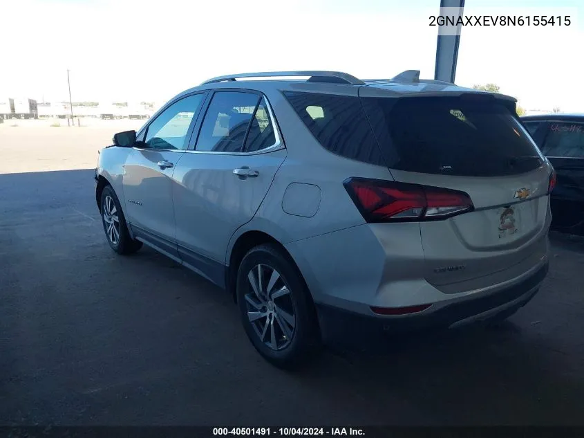 2GNAXXEV8N6155415 2022 Chevrolet Equinox Awd Premier