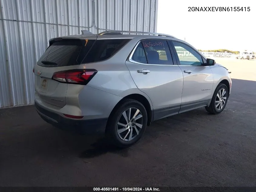 2GNAXXEV8N6155415 2022 Chevrolet Equinox Awd Premier