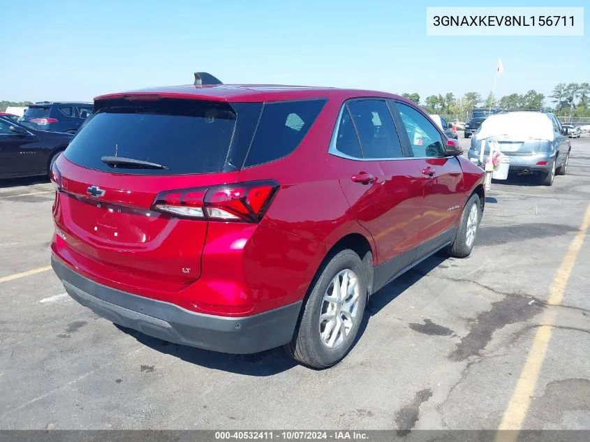 2022 Chevrolet Equinox Lt VIN: 3GNAXKEV8NL156711 Lot: 40532411