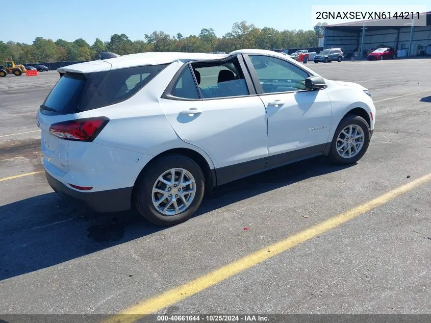 2022 Chevrolet Equinox Awd Ls VIN: 2GNAXSEVXN6144211 Lot: 40661644