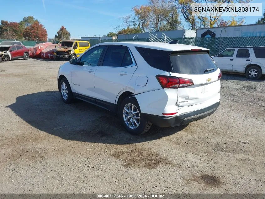 2022 Chevrolet Equinox Fwd Lt VIN: 3GNAXKEVXNL303174 Lot: 40717246