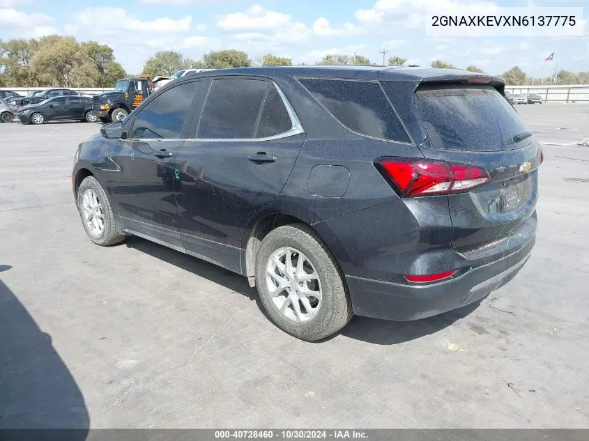 2022 Chevrolet Equinox Fwd Lt VIN: 2GNAXKEVXN6137775 Lot: 40728460