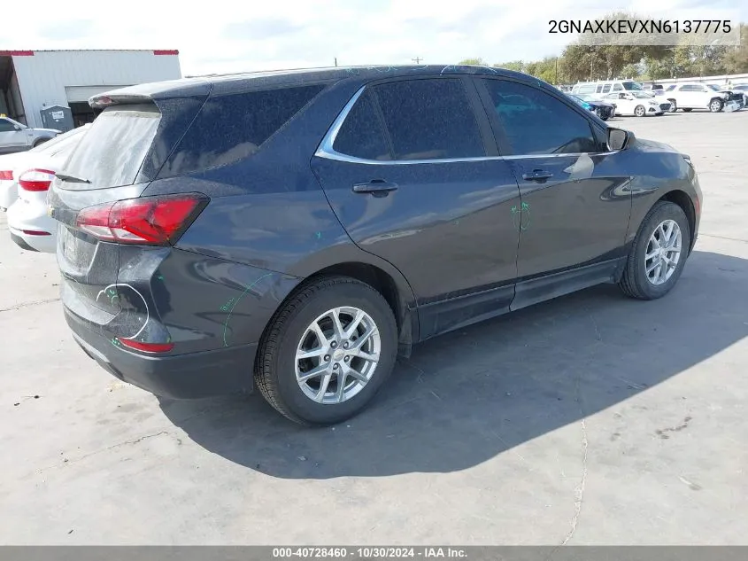 2022 Chevrolet Equinox Fwd Lt VIN: 2GNAXKEVXN6137775 Lot: 40728460