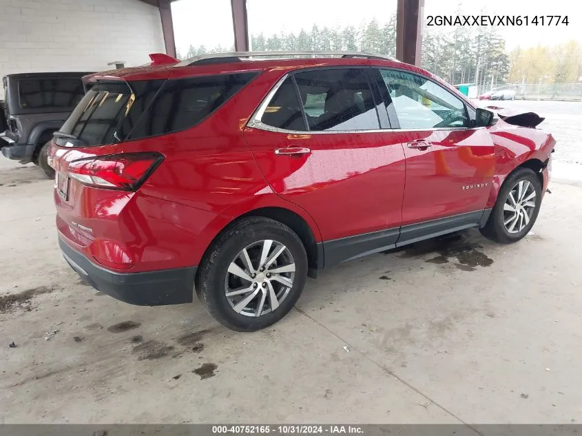 2022 Chevrolet Equinox Awd Premier VIN: 2GNAXXEVXN6141774 Lot: 40752165