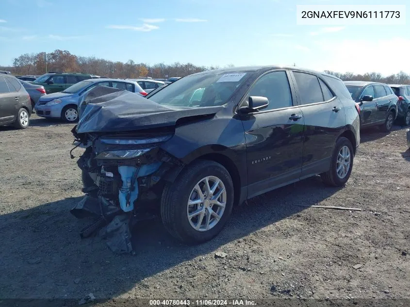 2022 Chevrolet Equinox Fwd 1Fl VIN: 2GNAXFEV9N6111773 Lot: 40780443