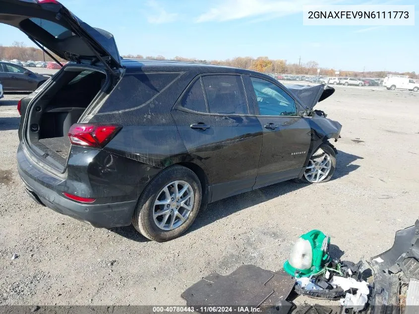 2022 Chevrolet Equinox Fwd 1Fl VIN: 2GNAXFEV9N6111773 Lot: 40780443