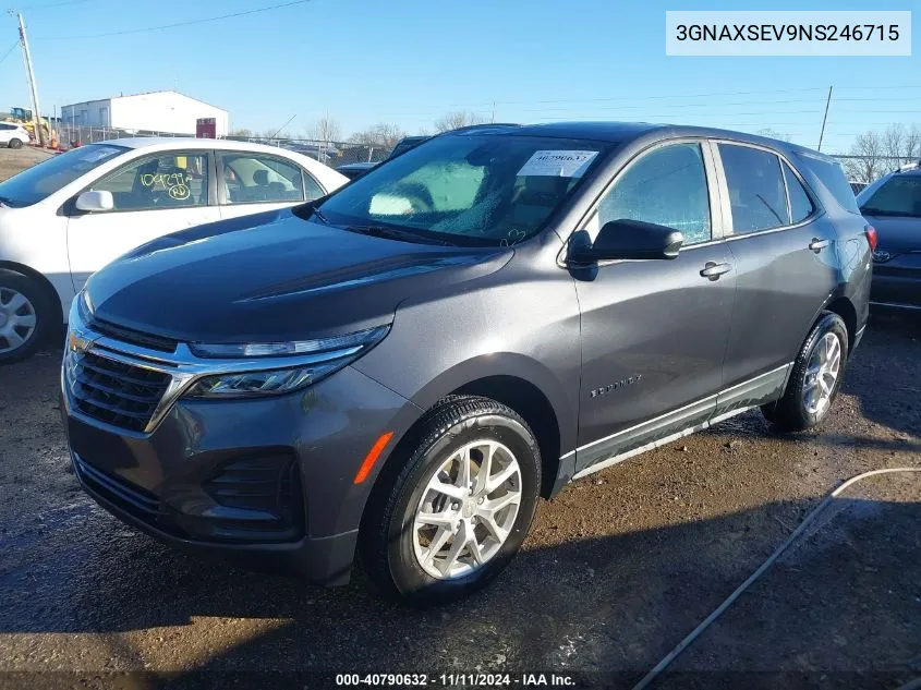 2022 Chevrolet Equinox Awd Ls VIN: 3GNAXSEV9NS246715 Lot: 40790632