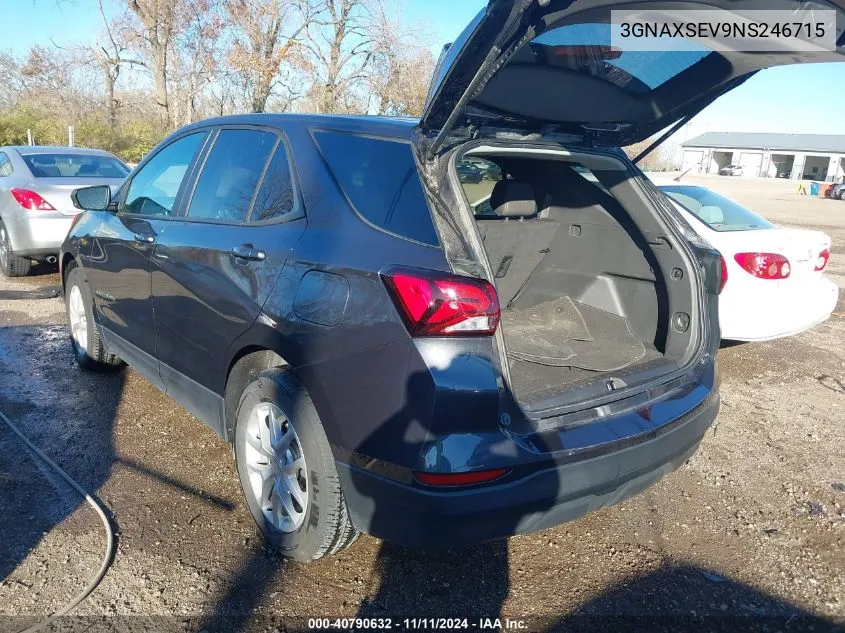 2022 Chevrolet Equinox Awd Ls VIN: 3GNAXSEV9NS246715 Lot: 40790632