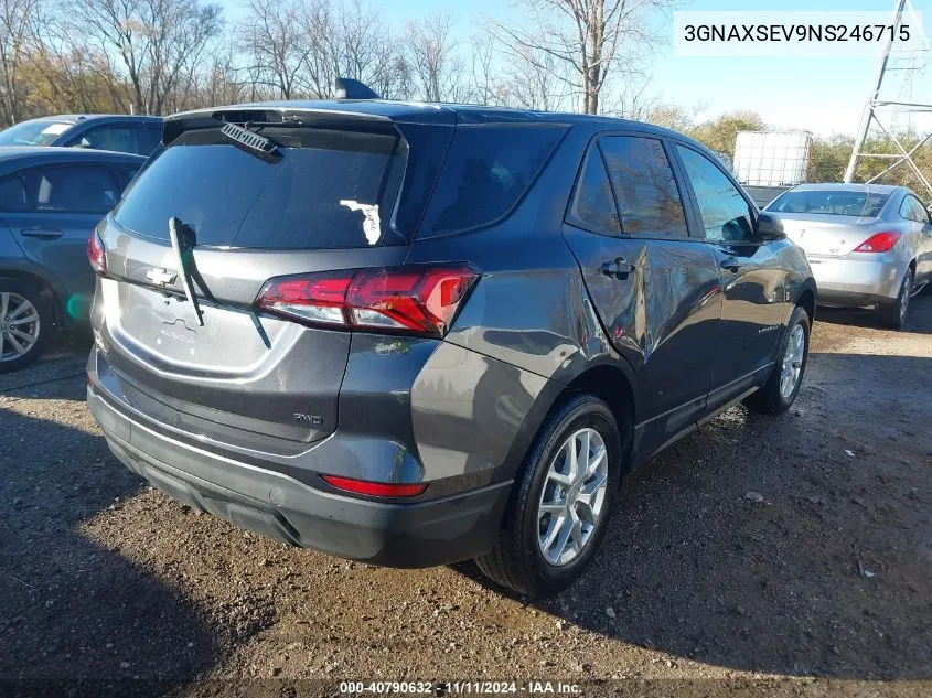 2022 Chevrolet Equinox Awd Ls VIN: 3GNAXSEV9NS246715 Lot: 40790632