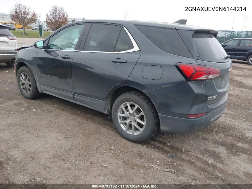 2022 Chevrolet Equinox Awd Lt VIN: 2GNAXUEV0N6144214 Lot: 40793192