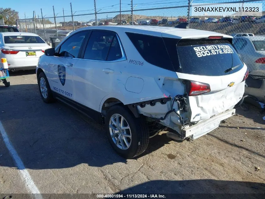 2022 Chevrolet Equinox Fwd Lt VIN: 3GNAXKEVXNL112323 Lot: 40801594