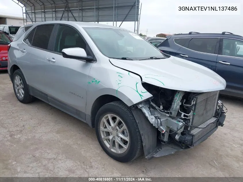 2022 Chevrolet Equinox Awd 2Fl VIN: 3GNAXTEV1NL137486 Lot: 40816801