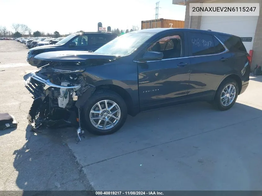 2022 Chevrolet Equinox Awd Lt VIN: 2GNAXUEV2N6115247 Lot: 40819217