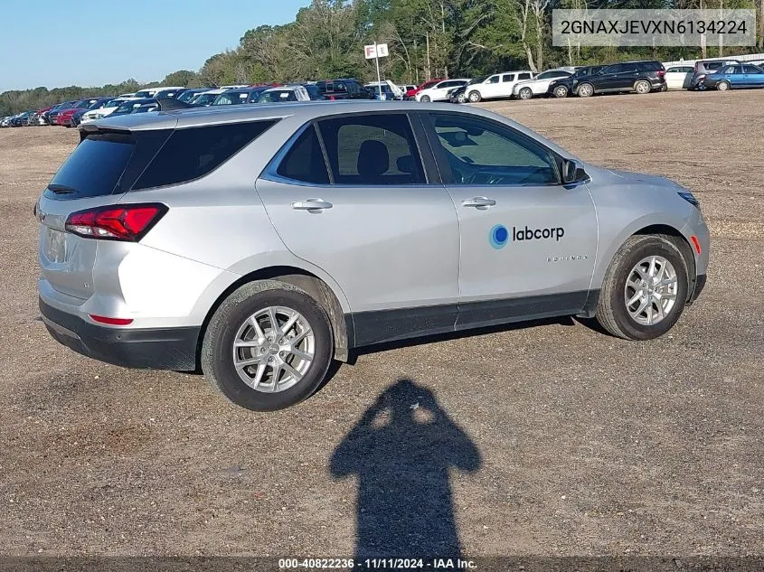 2022 Chevrolet Equinox Fwd 2Fl VIN: 2GNAXJEVXN6134224 Lot: 40822236