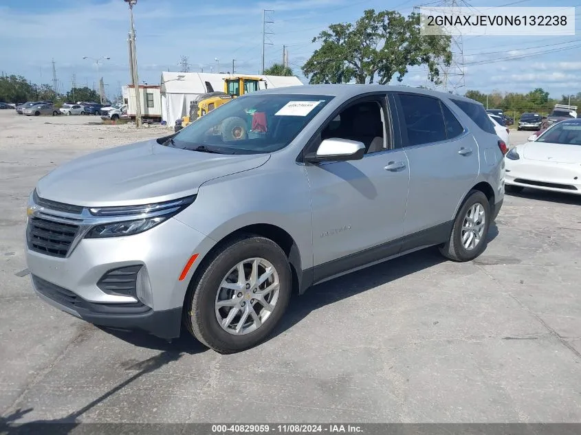 2022 Chevrolet Equinox Fwd 2Fl VIN: 2GNAXJEV0N6132238 Lot: 40829059