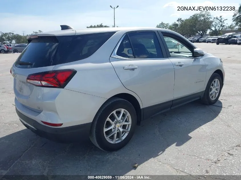 2022 Chevrolet Equinox Fwd 2Fl VIN: 2GNAXJEV0N6132238 Lot: 40829059