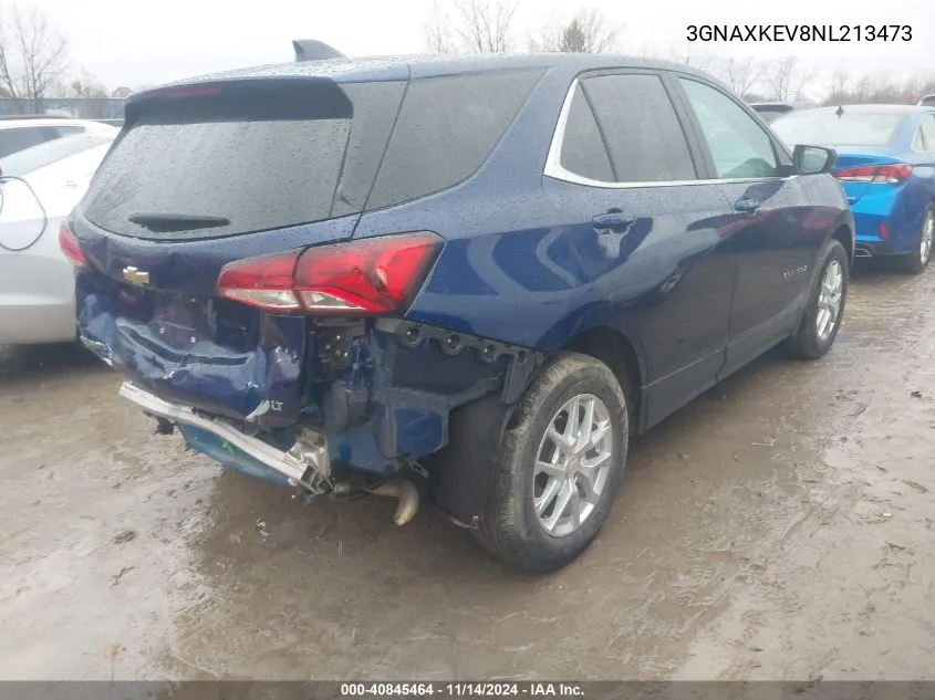 2022 Chevrolet Equinox Fwd Lt VIN: 3GNAXKEV8NL213473 Lot: 40845464